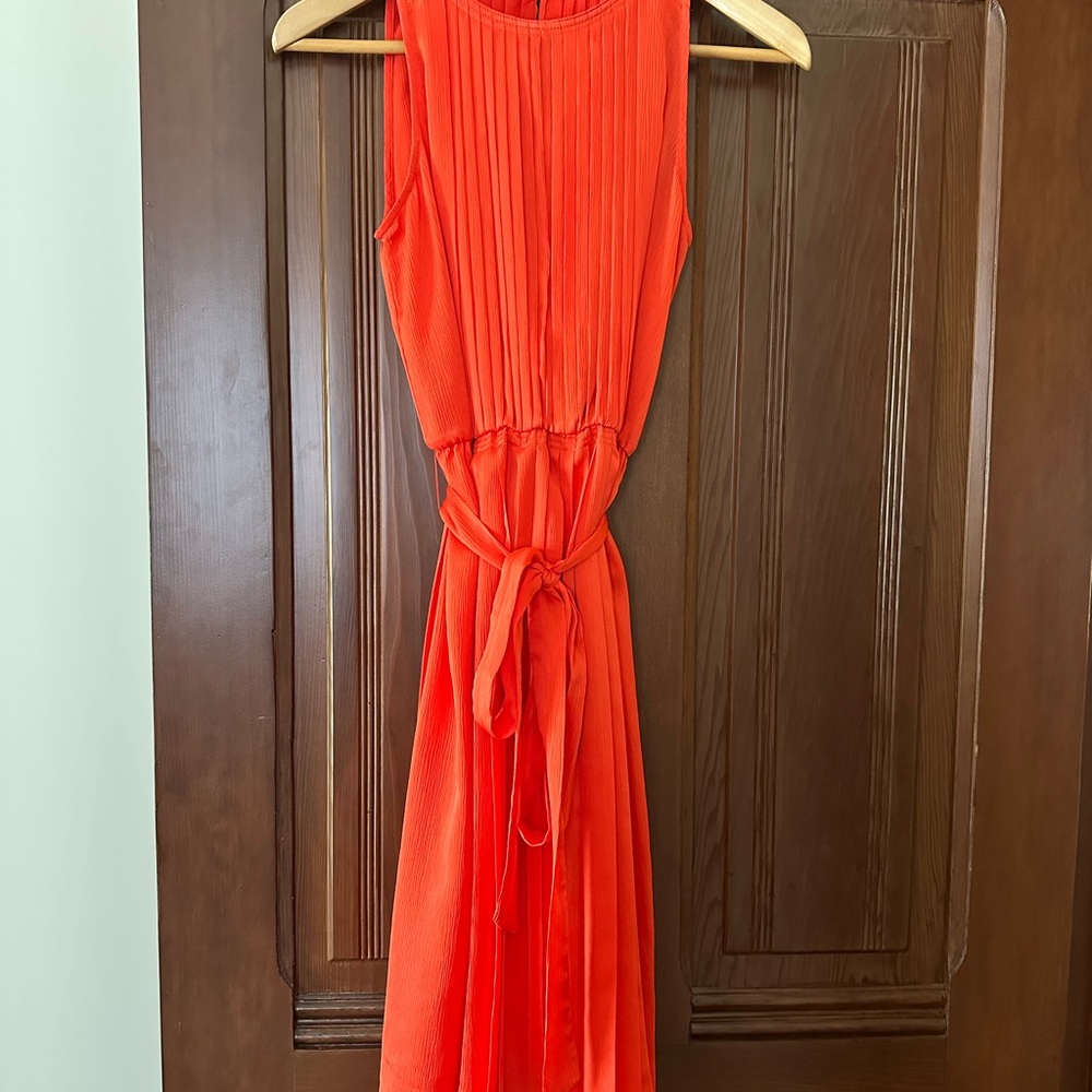 Diane Von Furstenberg Red-Orange Midi Dress